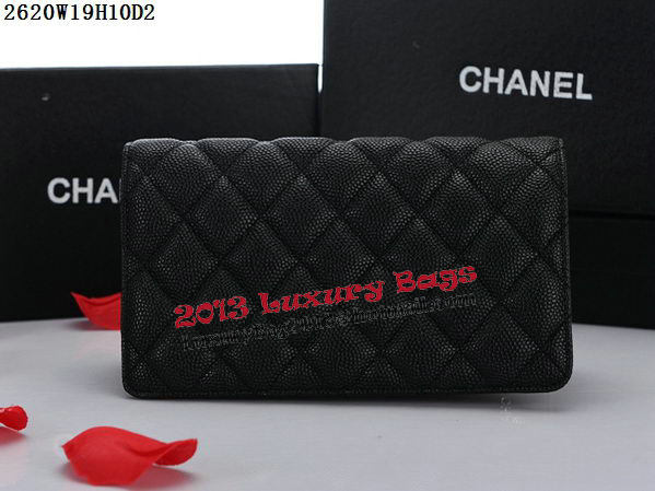 Chanel Matelasse Bi-Fold Wallet Cannage Pattern A2620 Black