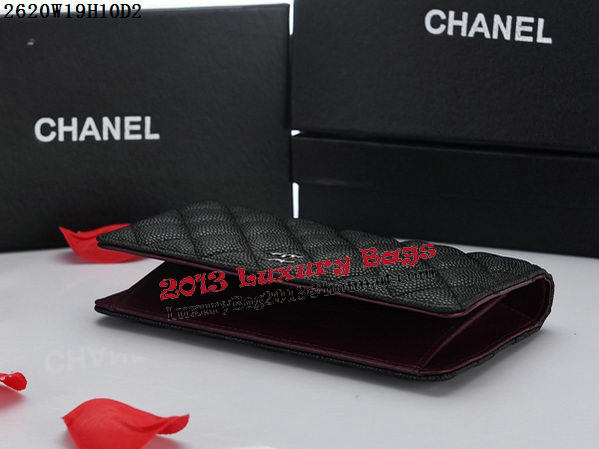 Chanel Matelasse Bi-Fold Wallet Cannage Pattern A2620 Black