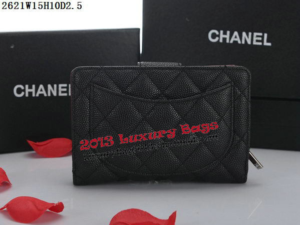 Chanel Matelasse Bi-Fold Wallet Cannage Pattern A2621 Black
