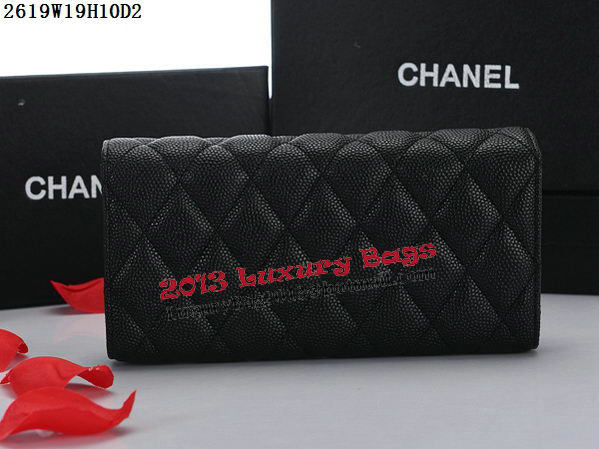 Chanel Tri-Fold WalletCannage Pattern A2619 Black