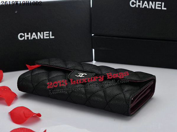 Chanel Tri-Fold WalletCannage Pattern A2619 Black