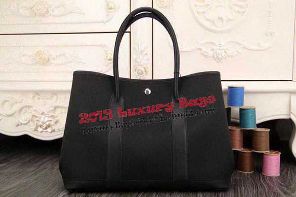 Hermes Garden Party 36cm 30cm Tote Bag Canvas Black