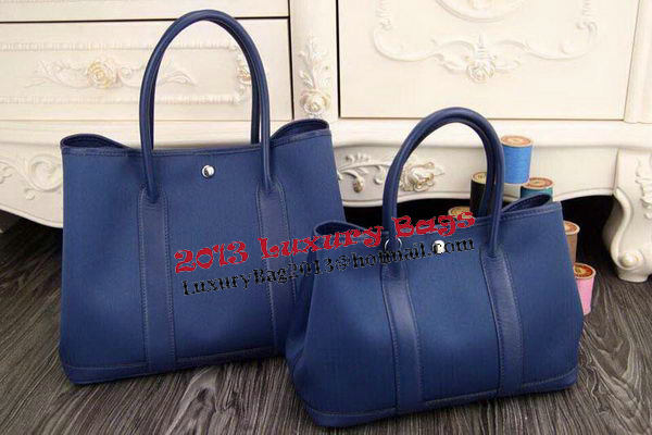 Hermes Garden Party 36cm 30cm Tote Bag Canvas Blue