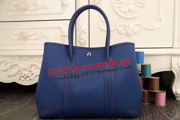 Hermes Garden Party 36cm 30cm Tote Bag Canvas Blue