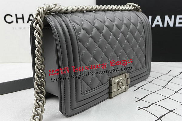 Boy Chanel Flap Shoulder Bags Original Lambskin A67025 Grey