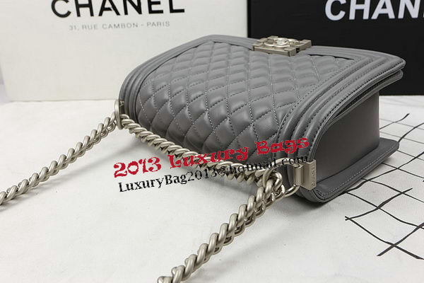 Boy Chanel Flap Shoulder Bags Original Lambskin A67025 Grey