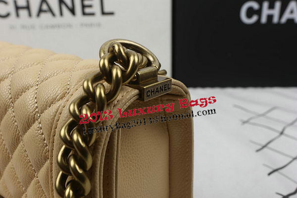 Boy Chanel mini Flap Bag Apricot Cannage Pattern A67025 Gold