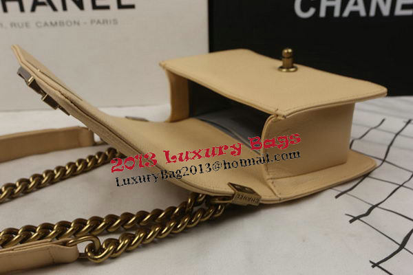 Boy Chanel mini Flap Bag Apricot Cannage Pattern A67025 Gold