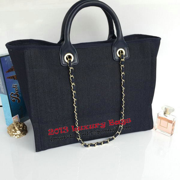 Chanel Large Canvas Tote Shopping Bag A68046 Royal