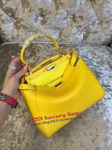 Fendi mini Peekaboo Bag Calfskin Leather 30320 Yellow