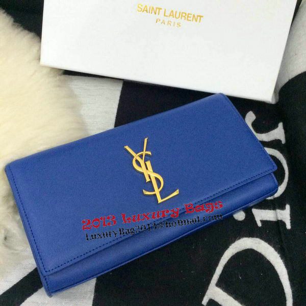 Yves Saint Laurent Classic Monogramme Clutch 30210 Blue