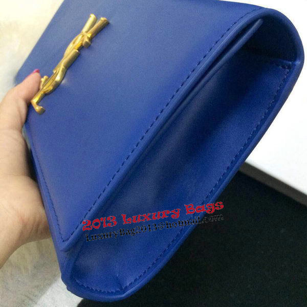 Yves Saint Laurent Classic Monogramme Clutch 30210 Blue