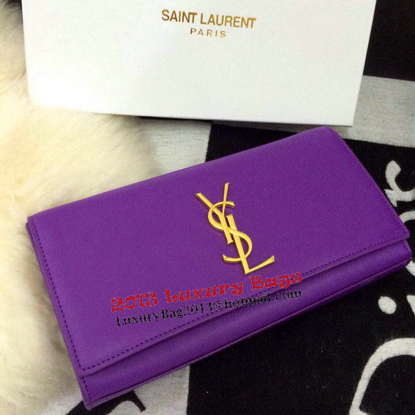 Yves Saint Laurent Classic Monogramme Clutch 30210 Purple