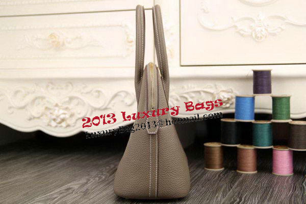 Hermes Bolide 31CM Original Leather Tote Bag Grey