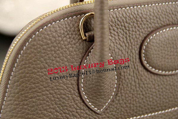 Hermes Bolide 31CM Original Leather Tote Bag Grey