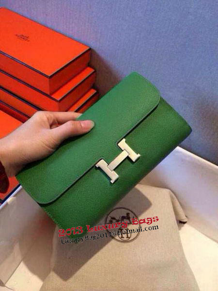 Hermes Constance Long Wallets Original Leather HA909 Green