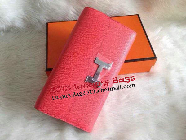 Hermes Constance Long Wallets Original Leather HA909 Light Pink