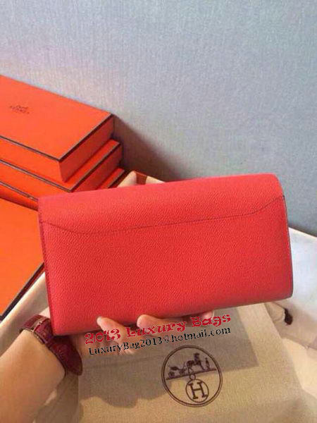 Hermes Constance Long Wallets Original Leather HA909 Light Red