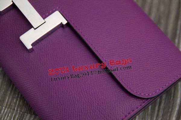 Hermes Constance Long Wallets Original Leather HA909 Purple