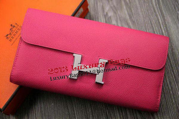 Hermes Constance Long Wallets Original Leather HA909 Rose