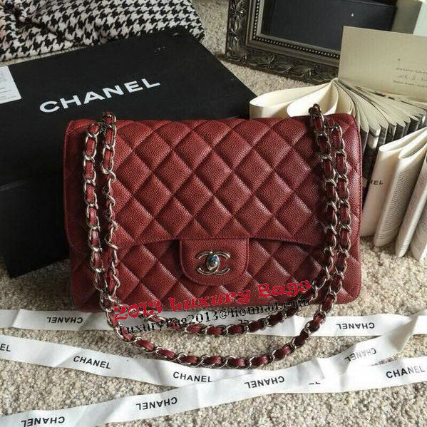 Chanel Classic Flap Bags Original Caviar Leather A1113 Burgundy