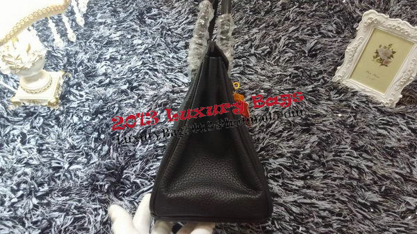 Hermes Birkin 30CM Tote Bags Litchi Leather H30LI Black