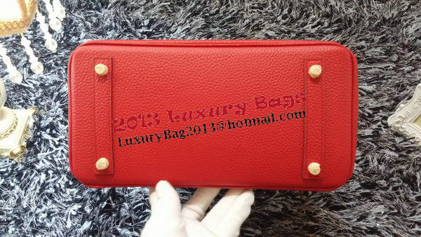 Hermes Birkin 30CM Tote Bags Litchi Leather H30LI Red