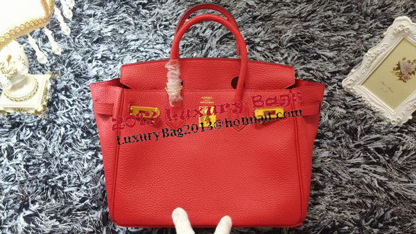 Hermes Birkin 30CM Tote Bags Litchi Leather H30LI Red