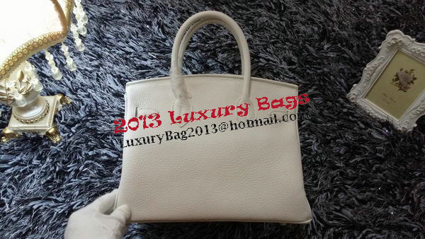 Hermes Birkin 30CM Tote Bags Litchi Leather H30LI White