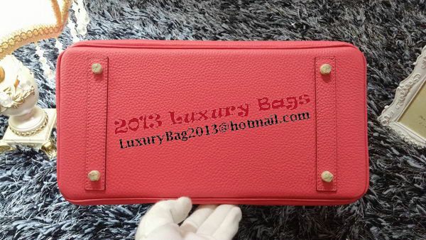 Hermes Birkin 35CM Tote Bag Litchi Leather HB35GL Cherry