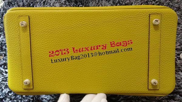 Hermes Birkin 35CM Tote Bag Litchi Leather HB35GL Lemon