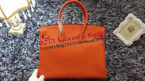 Hermes Birkin 35CM Tote Bag Litchi Leather HB35GL Orange