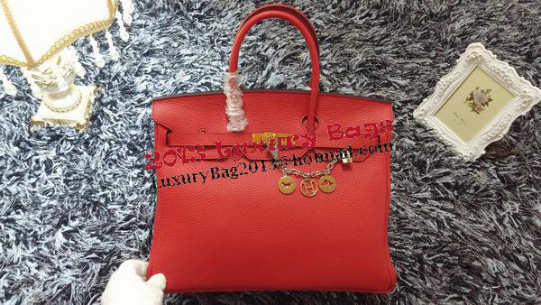 Hermes Birkin 35CM Tote Bag Litchi Leather HB35GL Red