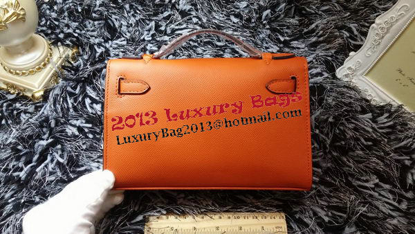 Hermes MINI Kelly 22cm Tote Bag Calf Leather K011 Orange