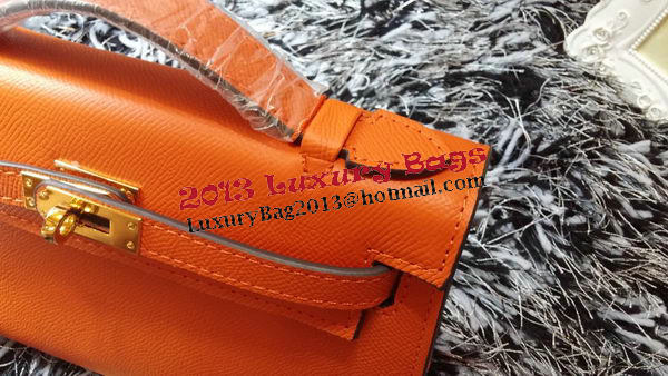 Hermes MINI Kelly 22cm Tote Bag Calf Leather K011 Orange