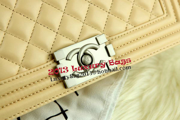 Boy Chanel Flap Bag Original Apricot Pearl Sheepskin Leather A67086 Silver