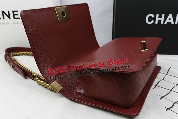 Boy Chanel Flap Bag Original Burgundy Cannage Pattern A67025 Gold