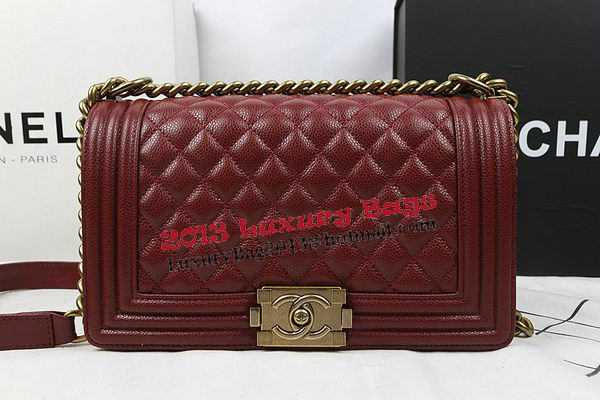 Boy Chanel Flap Bag Original Burgundy Cannage Pattern A67025 Gold