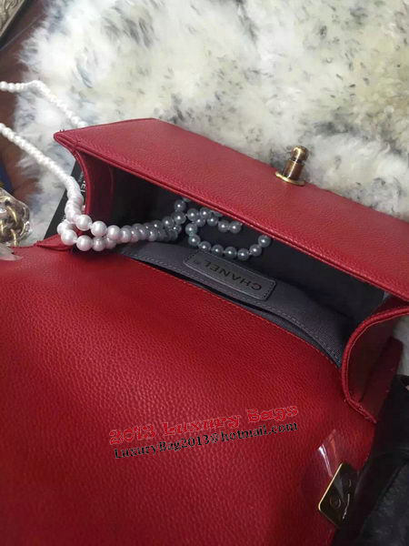 Boy Chanel Flap Shoulder Bag Cannage Pattern A67085 Red