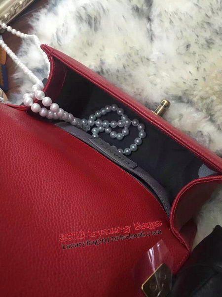 Boy Chanel Flap Shoulder Bag Cannage Pattern A67085 Red