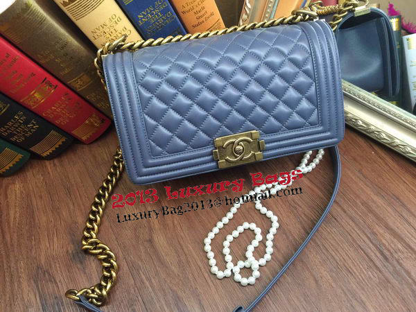 Boy Chanel Flap Shoulder Bag Sheepskin Leather A67086 Light Blue