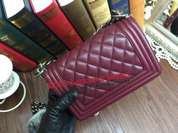 Boy Chanel Flap Shoulder Bags Sheepskin Leather A67085 Burgundy