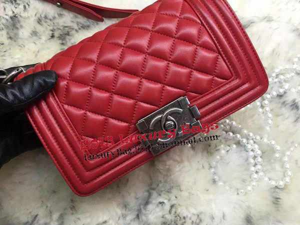 Boy Chanel Flap Shoulder Bags Sheepskin Leather A67085 Red