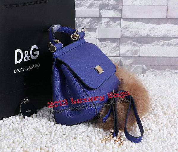 Dolce & Gabbana SICILY Calfskin Tote Bag BB4136 Royal