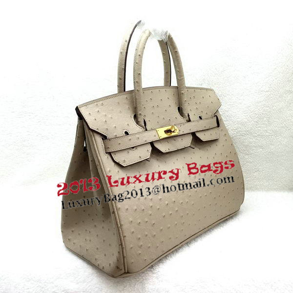 Hermes Birkin 30CM Tote Bags Ostrich Leather H30LI Apricot