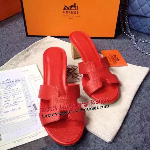 Hermes Sandals Togo Leather HO0471 Red