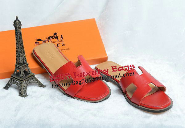 Hermes Slipper Leather HO0418 Red