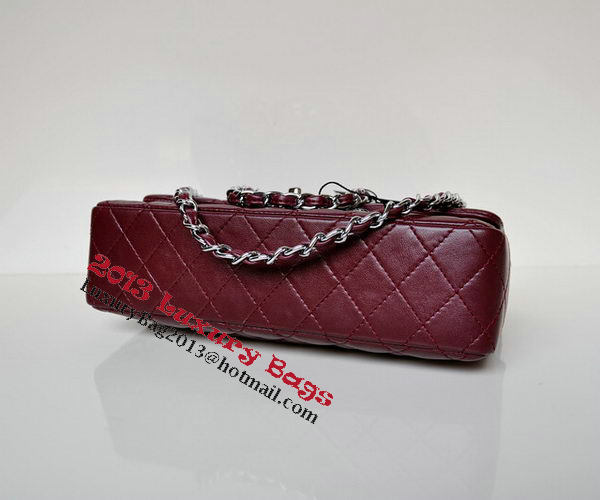 Chanel 2.55 Series Flap Bag Burgundy Patent Leather A1112 Silver