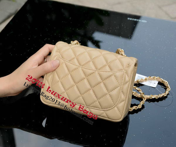 Chanel Classic MINI Flap Bag Apricot Sheepskin A37585 Gold