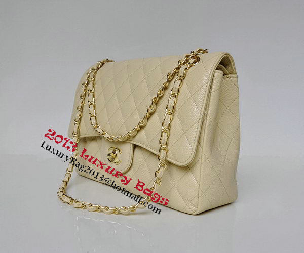 Chanel Jumbo Quilted Classic Flap Bag Apricot Cannage Patterns A58600 Gold